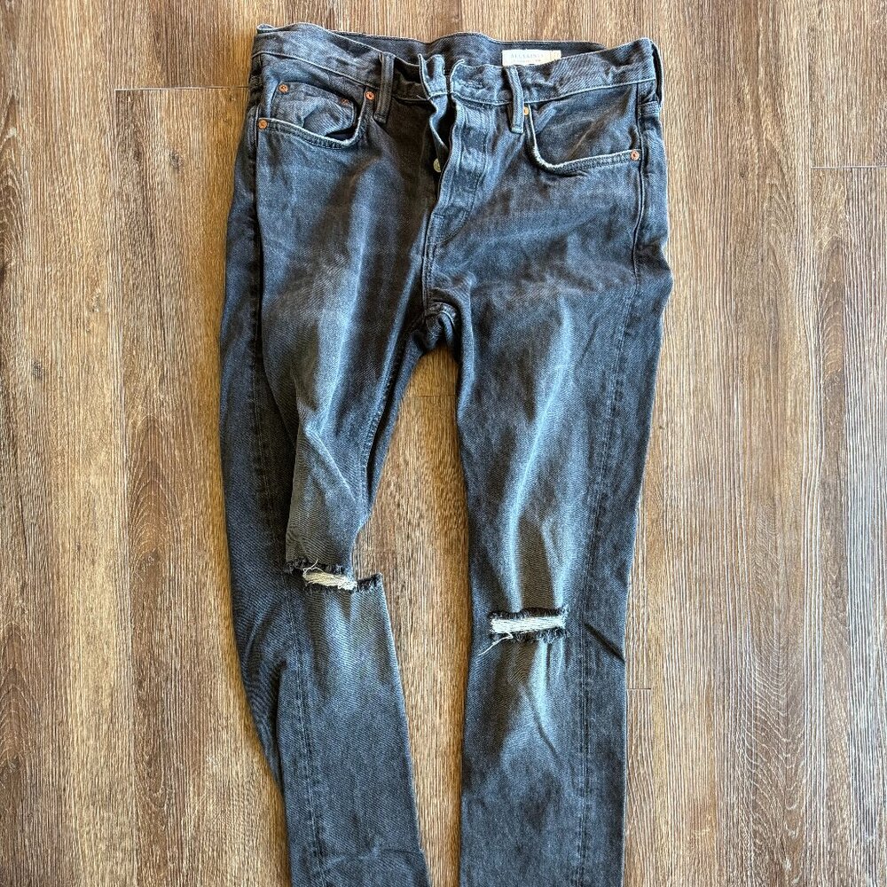 All Saints Cigarette Ripped Knee Jean